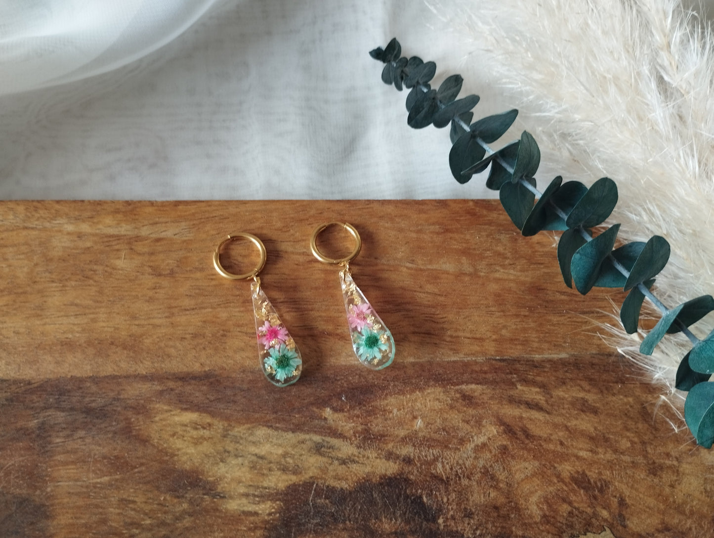 Boucles d'oreilles - Fleurs séchées