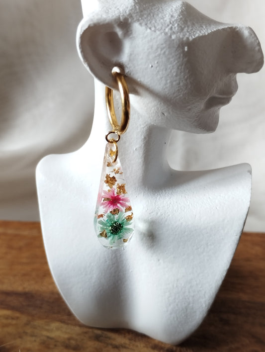 Boucles d'oreilles - Fleurs séchées