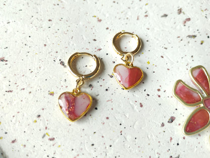 Boucles d'oreilles - Cœur rouge