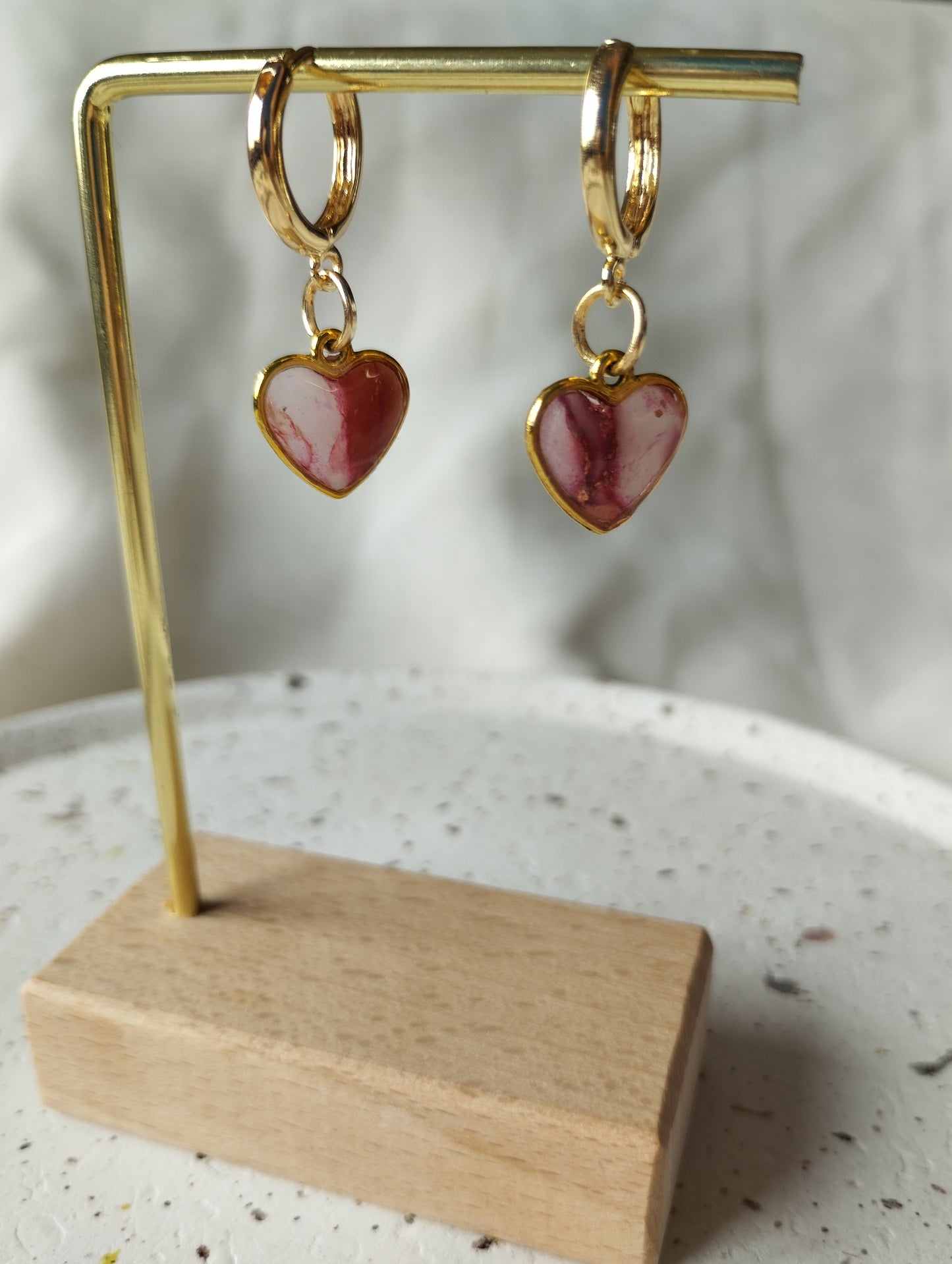 Boucles d'oreilles - Cœur rouge