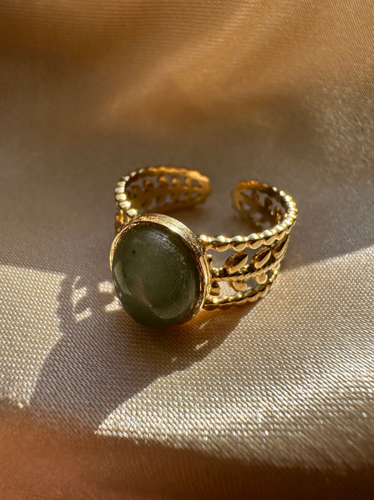 Bague LAURIER Aventurine verte